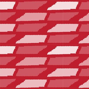 Tennessee State Shape Pattern Red and White