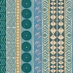 Ethnic Tapa-blue-green vertical