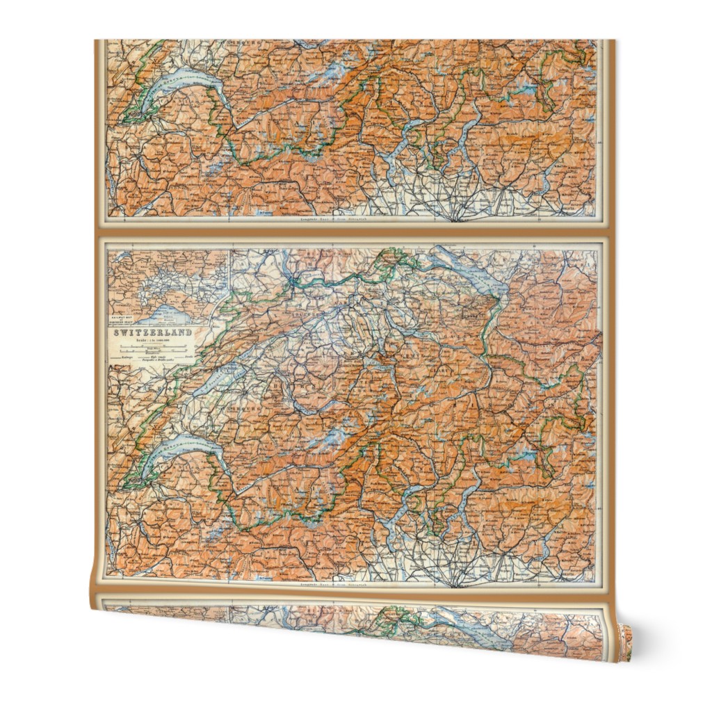 Switzerland map, vintage - std yd