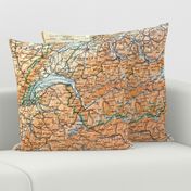 Switzerland map, vintage - std yd