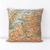 Switzerland map, vintage - std yd