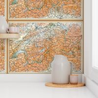 Switzerland map, vintage - std yd