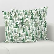 Rustic Forest Trees // White - Woodland, Winter, Christmas, Holidays