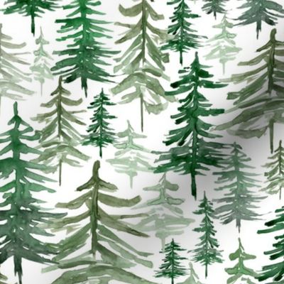 Rustic Forest Trees // White - Woodland, Winter, Christmas, Holidays