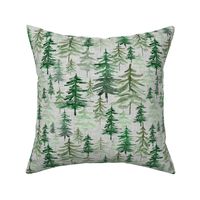 Rustic Forest Trees // Gray Linen - Woodland