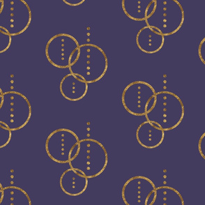 Golden Circles & Dots-Violet