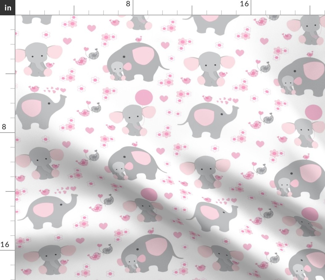 Pink Elephant Baby Girl Nursery