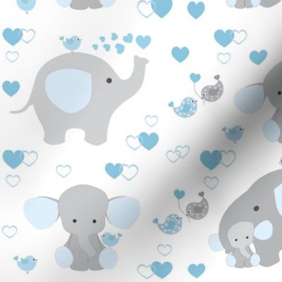 Blue Elephant Baby Boy Nursery 