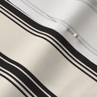 19-16f Jet Black Cream Ivory French Stripe