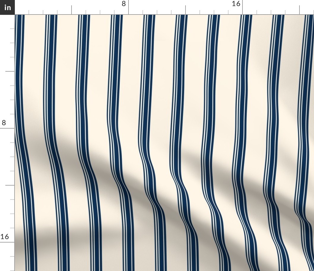 19-16d Navy Blue Cream French Stripe