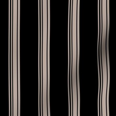 19-16b Black Taupe French Stripe Ticking
