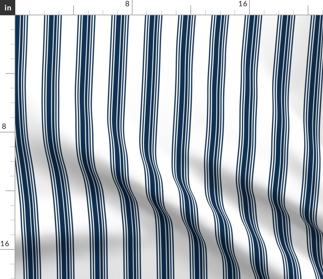 19-16a Navy Blue White French Stripe