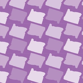Oregon State Shape Outline Purple and White 