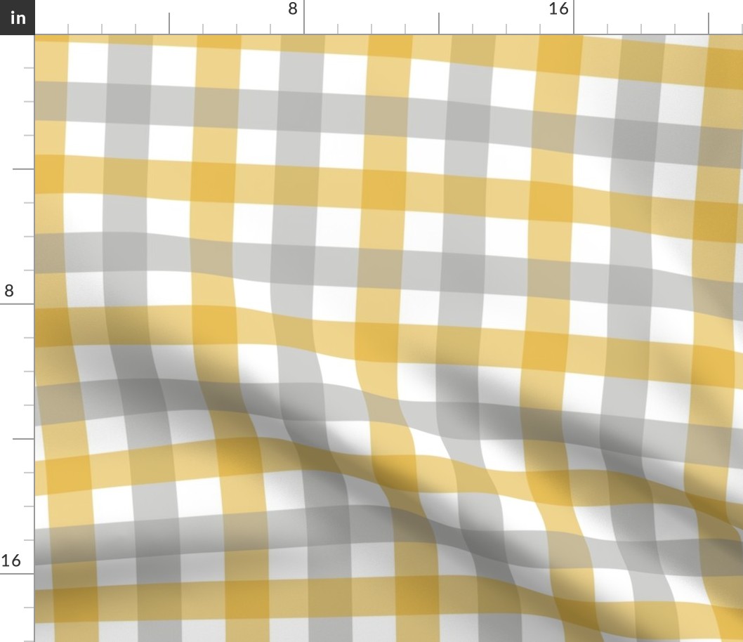 Gingham - Grey and Gold