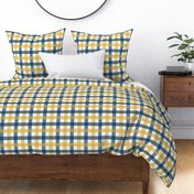 Gingham - Navy and Gold