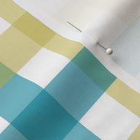 Gingham - Tropical Blue and Chartreuse