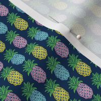 Pineapples on slate blue  ~  summer