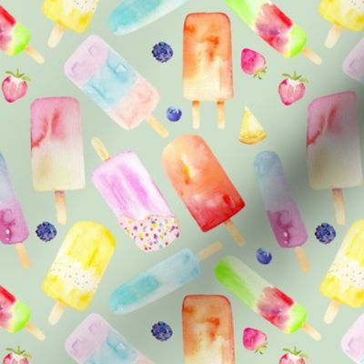 Watercolor Popsicles // Sage