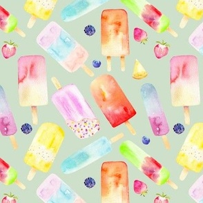 Watercolor Popsicles // Sage