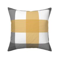 Buffalo Plaid - Gold, Grey and White