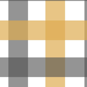 Buffalo Plaid - Gold, Grey and White