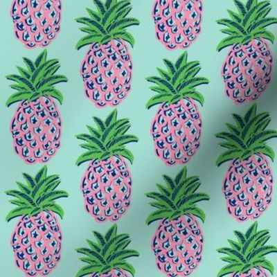 Pineapples ~  pink pineapple fabric