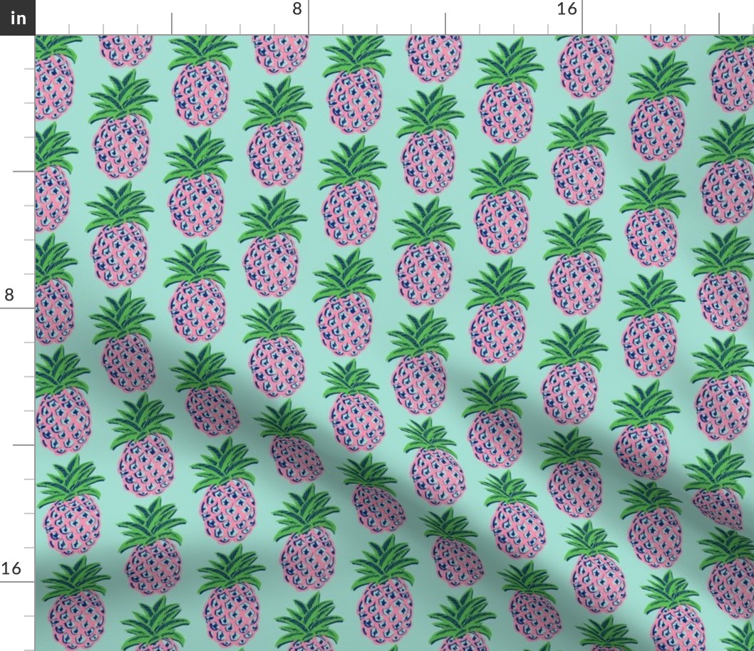 Pineapples ~  pink pineapple fabric