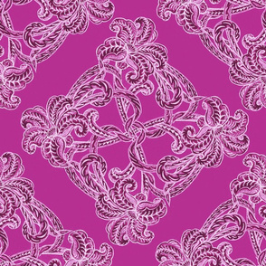 pink lily art nouveau 18x18