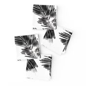 LARGE watercolour palm leaf silhouette - black and white