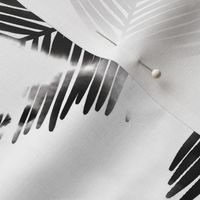 LARGE watercolour palm leaf silhouette - black and white