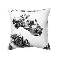 LARGE watercolour palm leaf silhouette - black and white