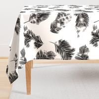 LARGE watercolour palm leaf silhouette - black and white