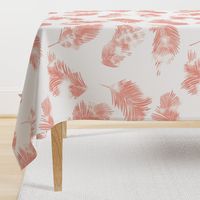 LARGE watercolour palm leaf silhouette - coral and white