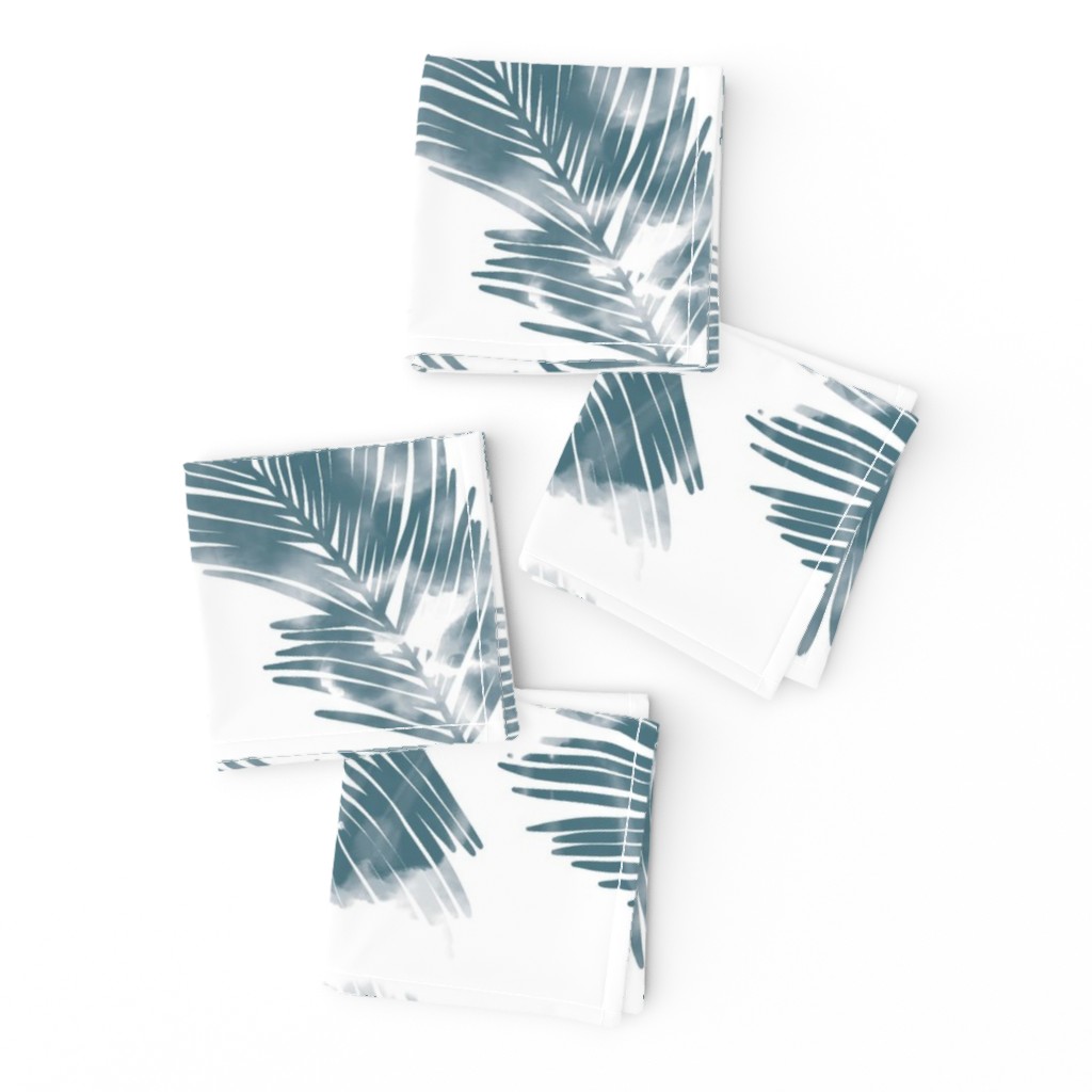 LARGE watercolour palm leaf silhouette - forest and white