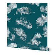 LARGE watercolour palm leaf silhouette - forest