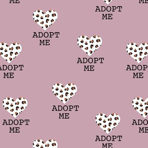 Adopt me pet love leopard cat hearts adoption dogs and cats good cause design mauve lilac