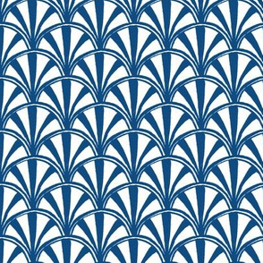 scallop - classic blue on white