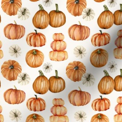 Small / Rustic Fall Pumpkins - Watercolor Pumpkin