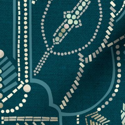 Ornamental Beaded Deco {Teal PMS548} -large scale