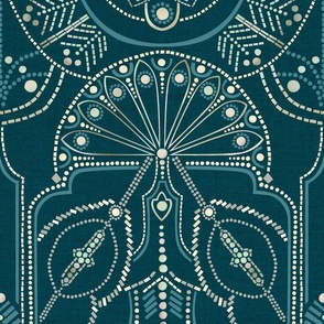 Ornamental Beaded Deco {Teal PMS548} -large scale
