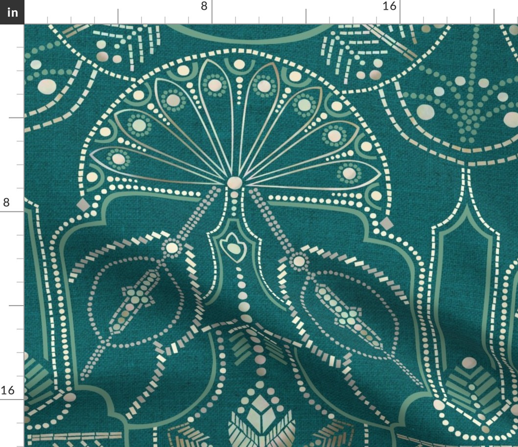 Ornamental Beaded Deco {Light Teal PMS5473} -large scale