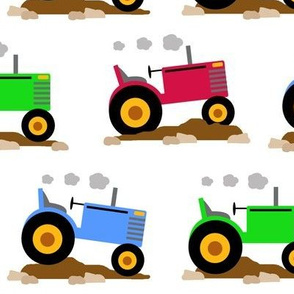 Farm Tractors in the Field