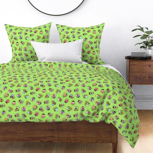 Whimsy Bees Green Medium