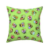 Whimsy Bees Green Medium