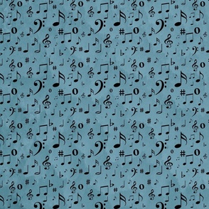 Musical Notes Blue Textured