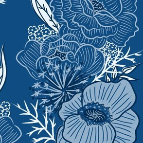 Floral Tattoo - Classic Blue