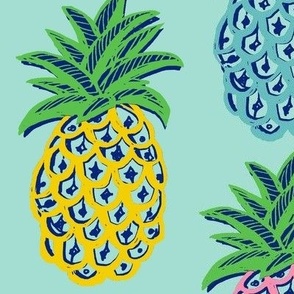  Pineapple mint fabric