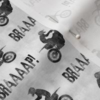motocross rider and flags  -  grey - braaap! dirt bikes - LAD20