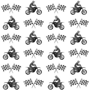 motocross rider and flags  - dirt bikes - LAD20