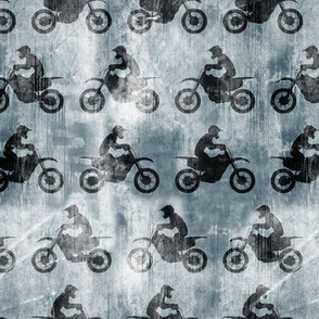 motocross rider - faded blue bikes - LAD20